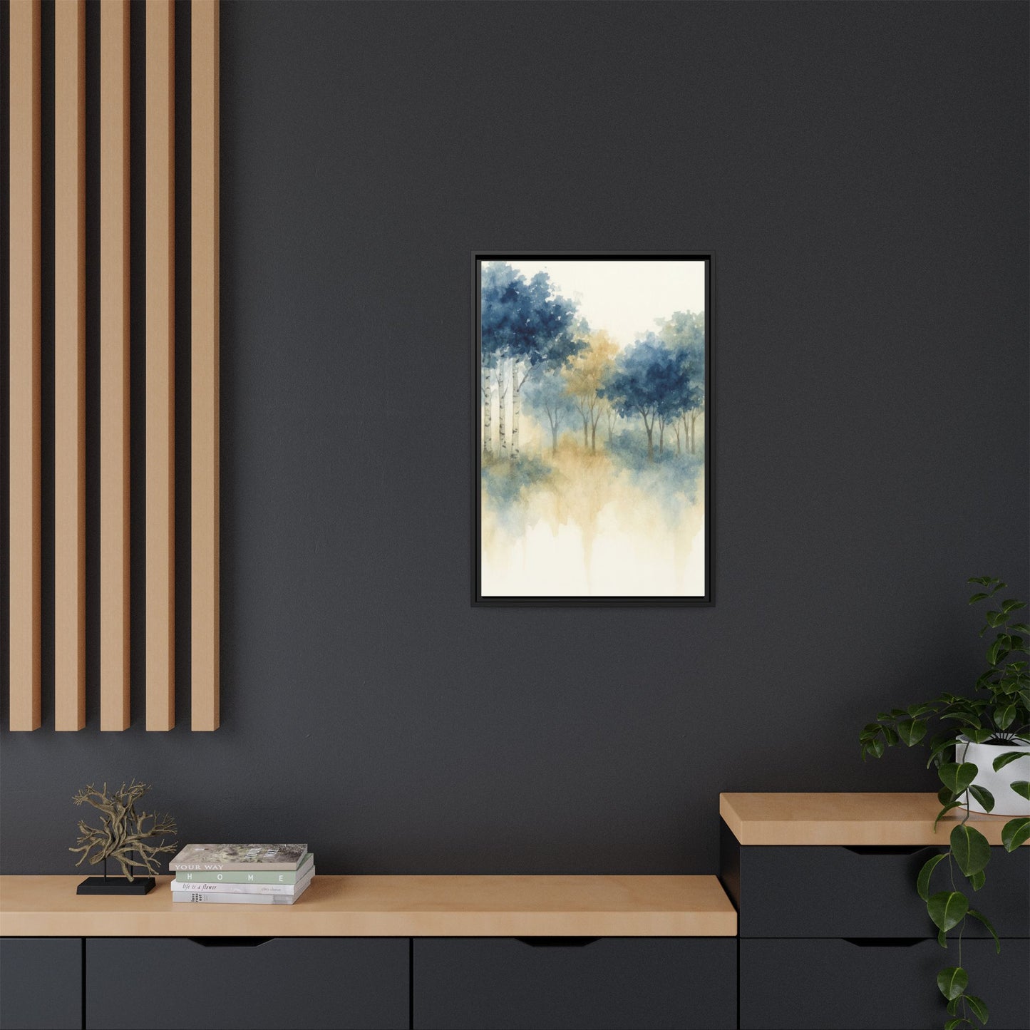 Floating Aspen and Birch Forest - Framed Canvas