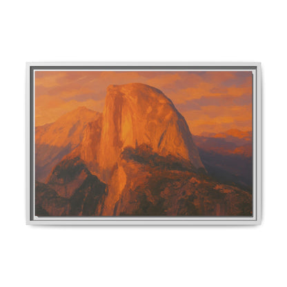 Sunset Over Half Dome - Framed Canvas