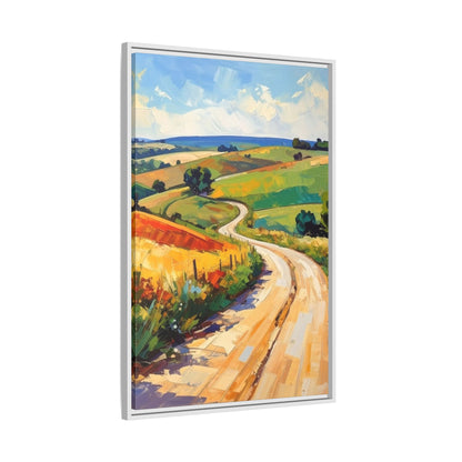Lazy Country Road #3 - Framed Canvas