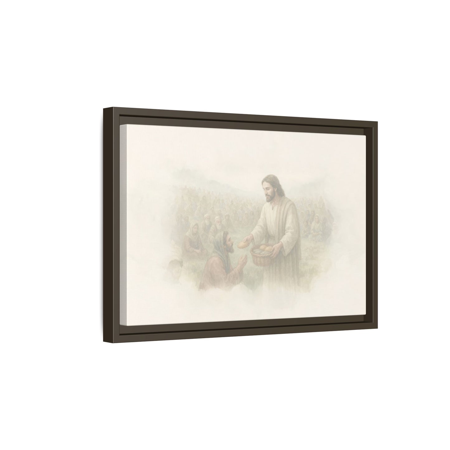 Jesus Feeds The 5,000 - Framed Canvas