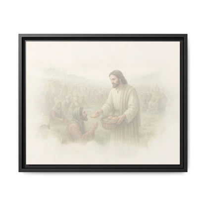Jesus Feeds The 5,000 - Framed Canvas