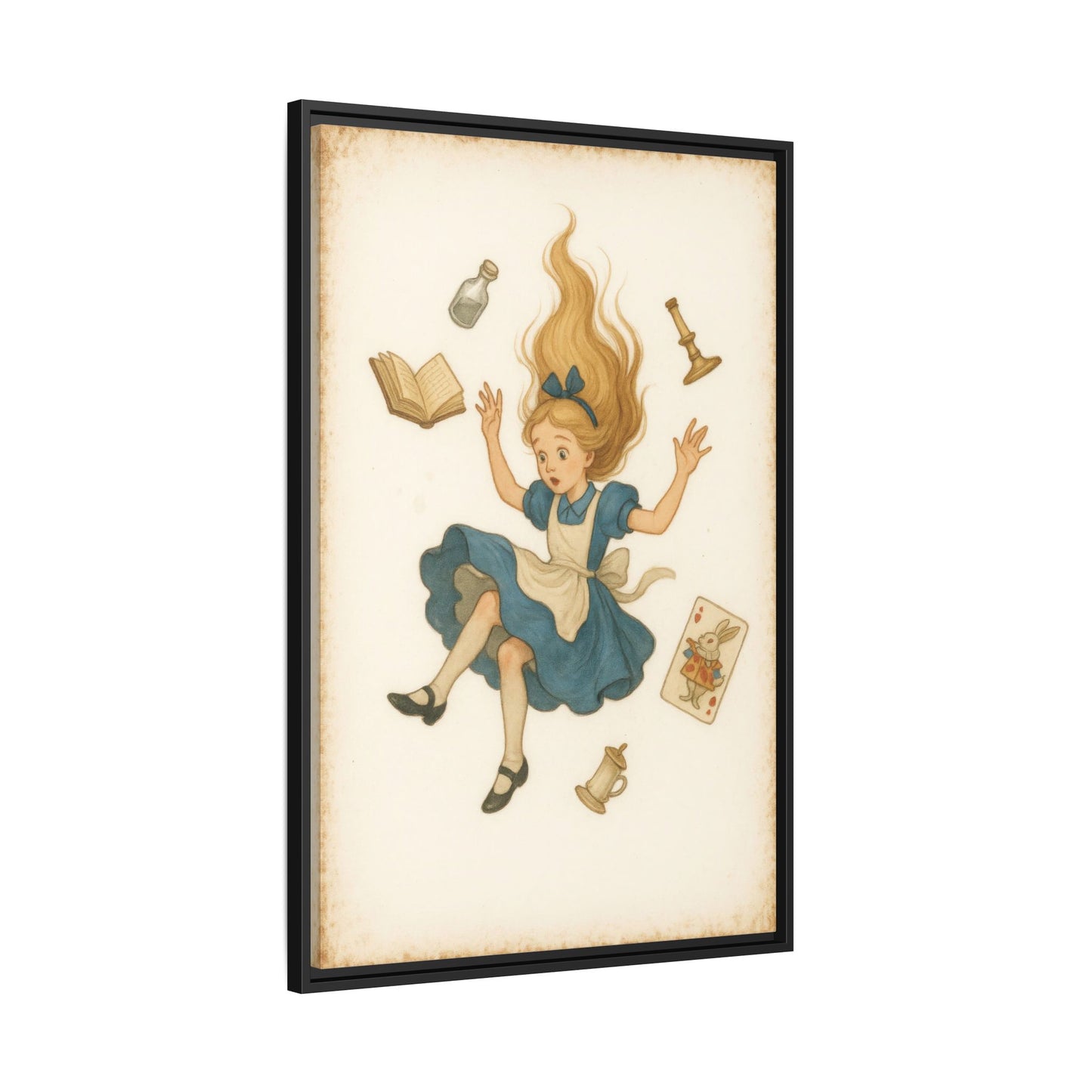 Alice Down the Rabbit Hole - Framed Canvas
