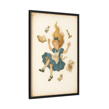 Alice Down the Rabbit Hole - Framed Canvas