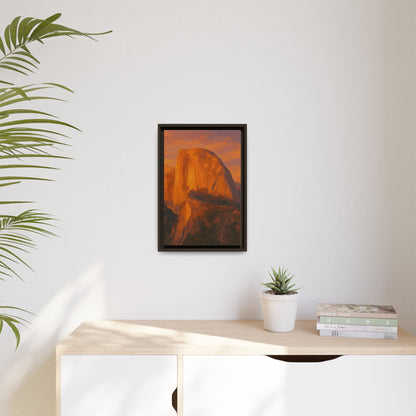 Sunset Over Half Dome - Framed Canvas