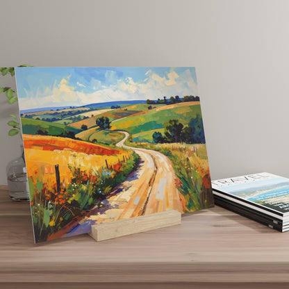 Lazy Country Road #3 - Gallery Board with Stand