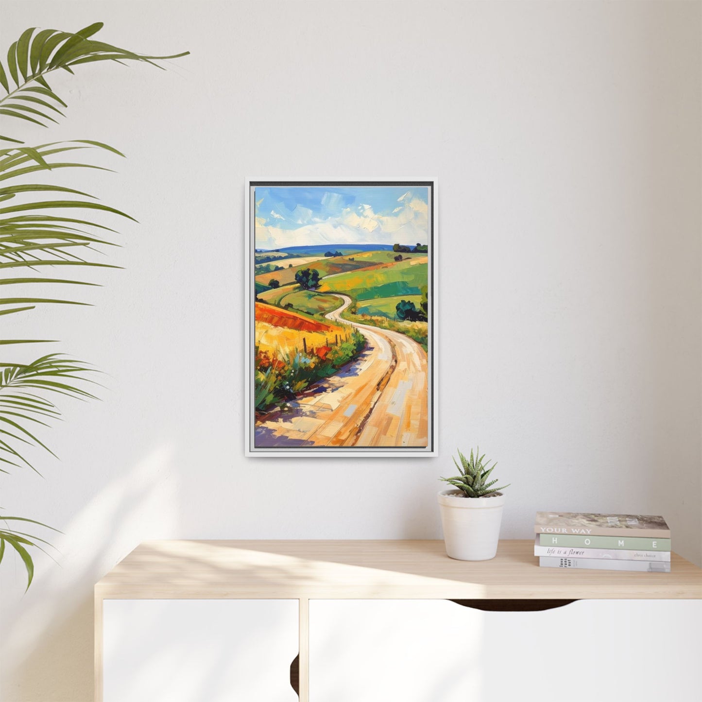 Lazy Country Road #3 - Framed Canvas