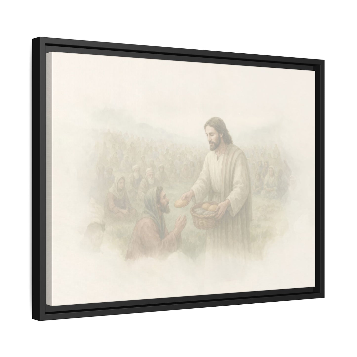 Jesus Feeds The 5,000 - Framed Canvas