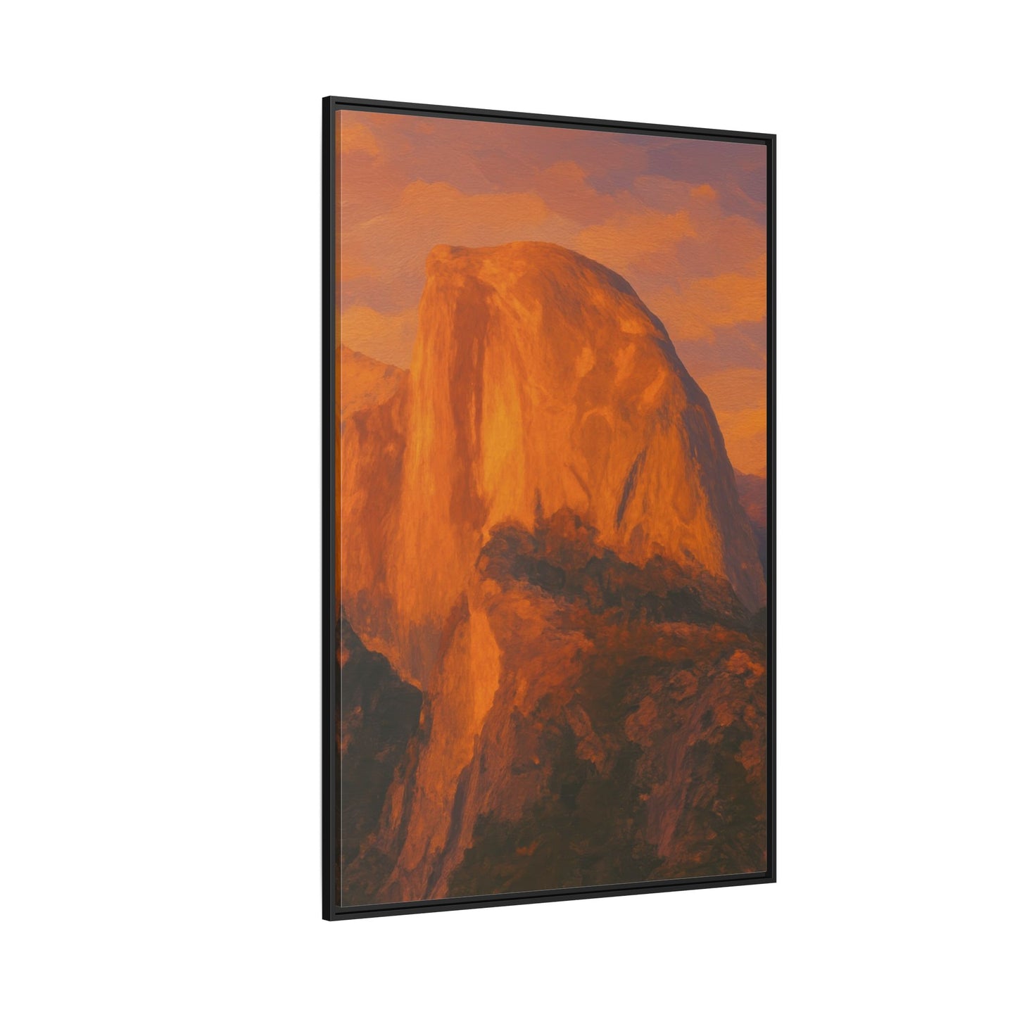 Sunset Over Half Dome - Framed Canvas