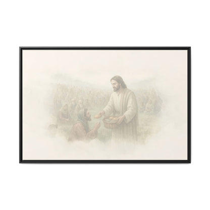 Jesus Feeds The 5,000 - Framed Canvas