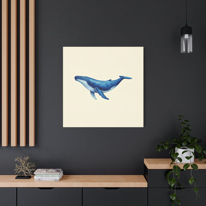 Blue Whale Watercolor Canvas