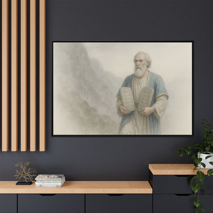 Moses Comes Down from the Mountain - Framed Canvas