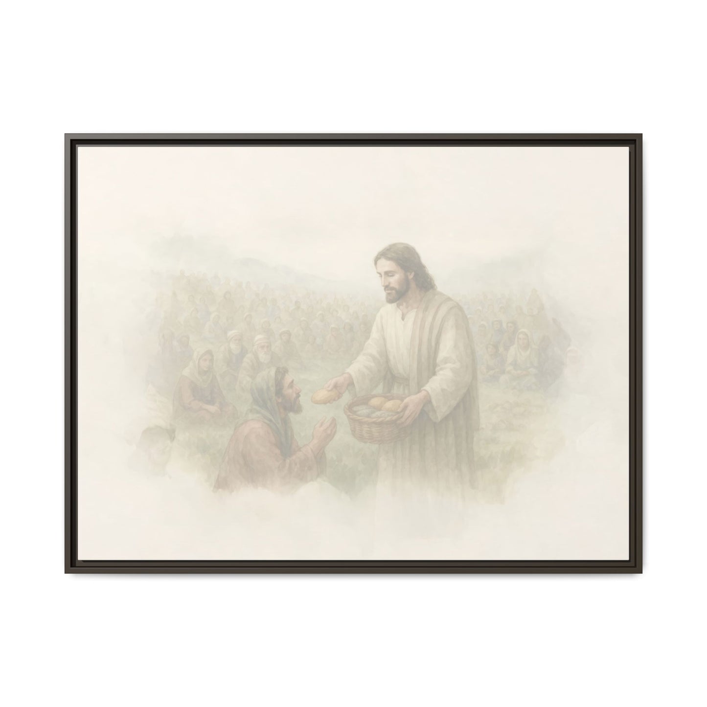 Jesus Feeds The 5,000 - Framed Canvas