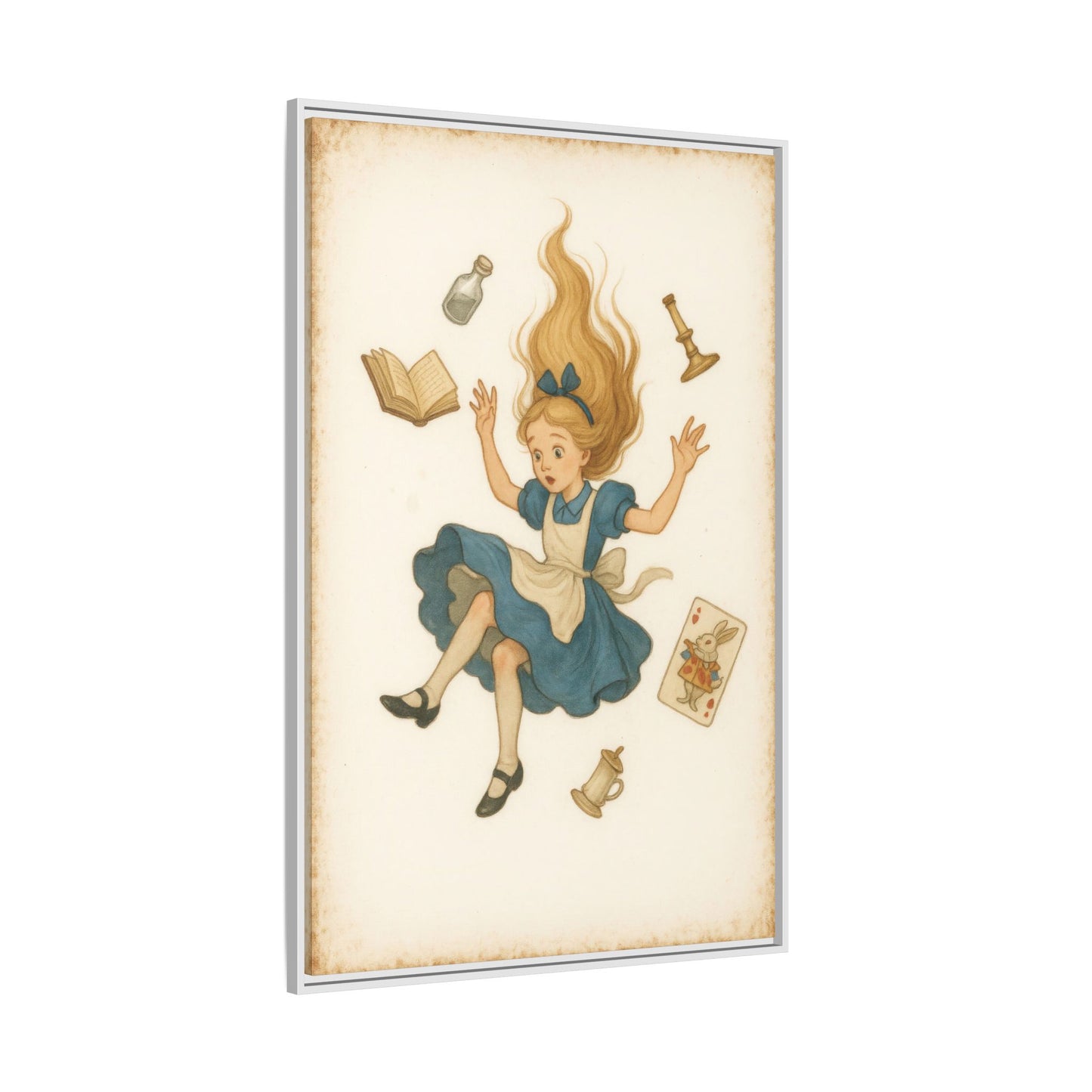 Alice Down the Rabbit Hole - Framed Canvas