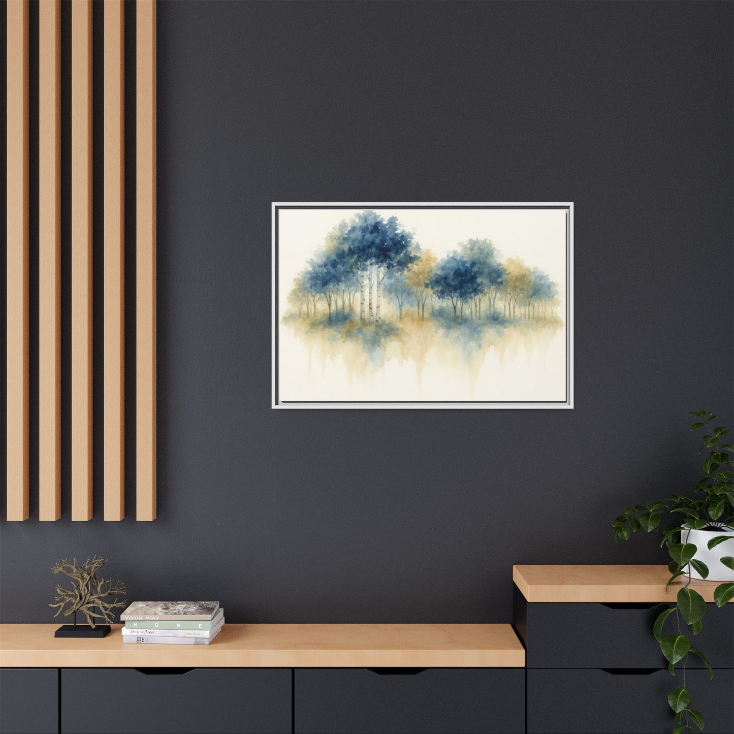 Floating Aspen and Birch Forest - Framed Canvas