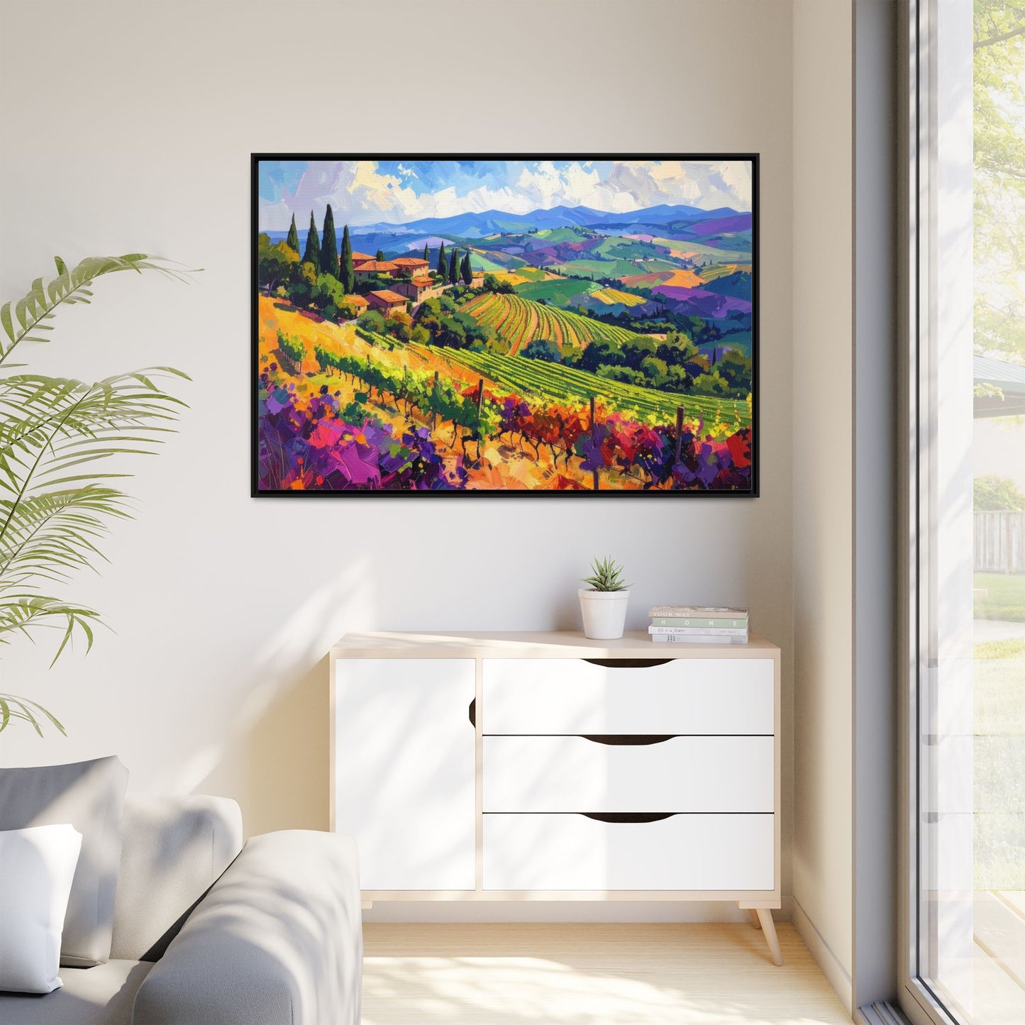 Italian Vineyard - Framed Canvas
