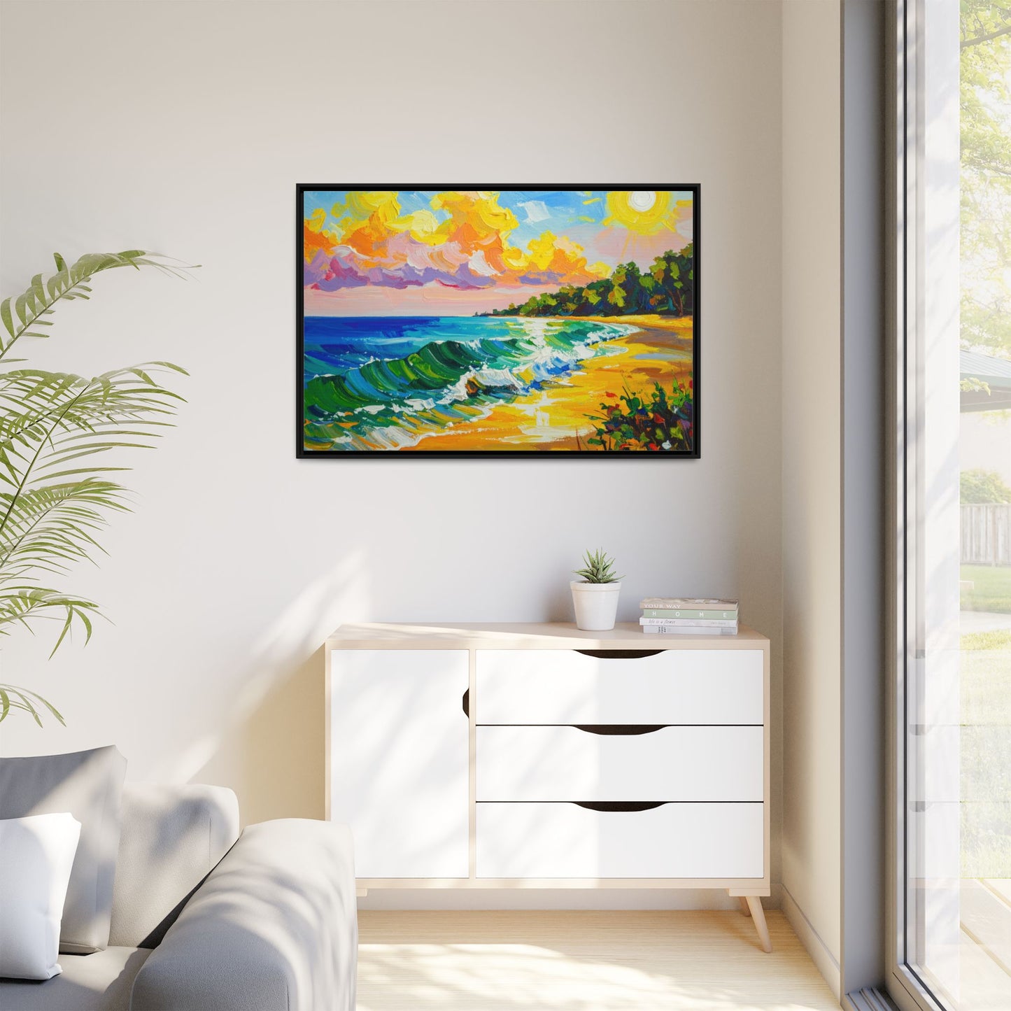 Tranquil Seascape- Framed Canvas