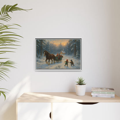 Winter Fun - Framed Canvas