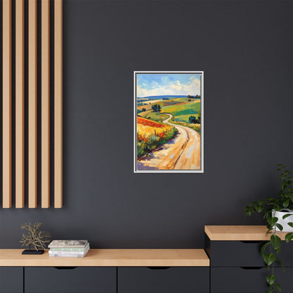 Lazy Country Road #3 - Framed Canvas