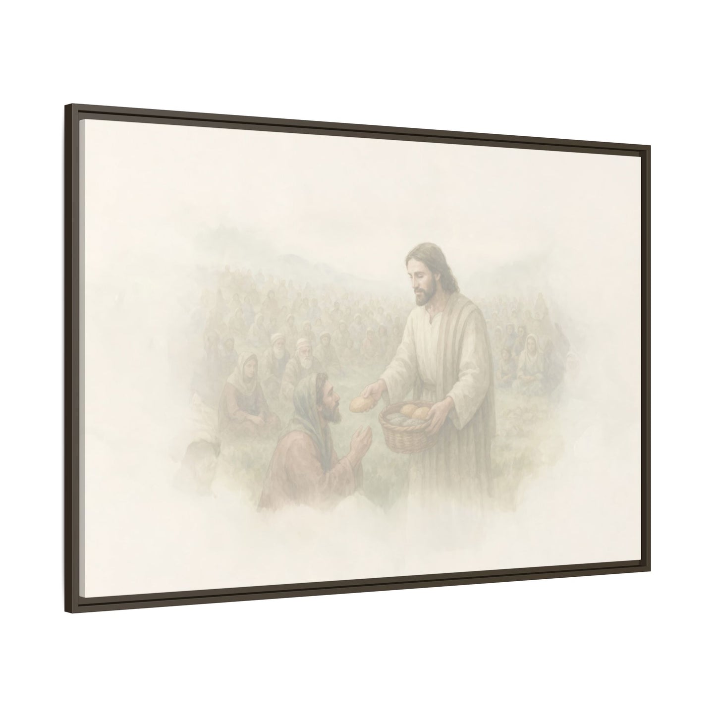 Jesus Feeds The 5,000 - Framed Canvas
