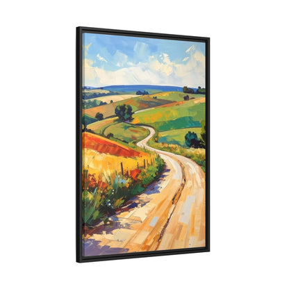 Lazy Country Road #3 - Framed Canvas