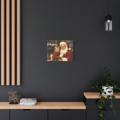 Vintage Santa with Little Boy - Canvas