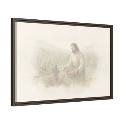 Jesus Feeds The 5,000 - Framed Canvas