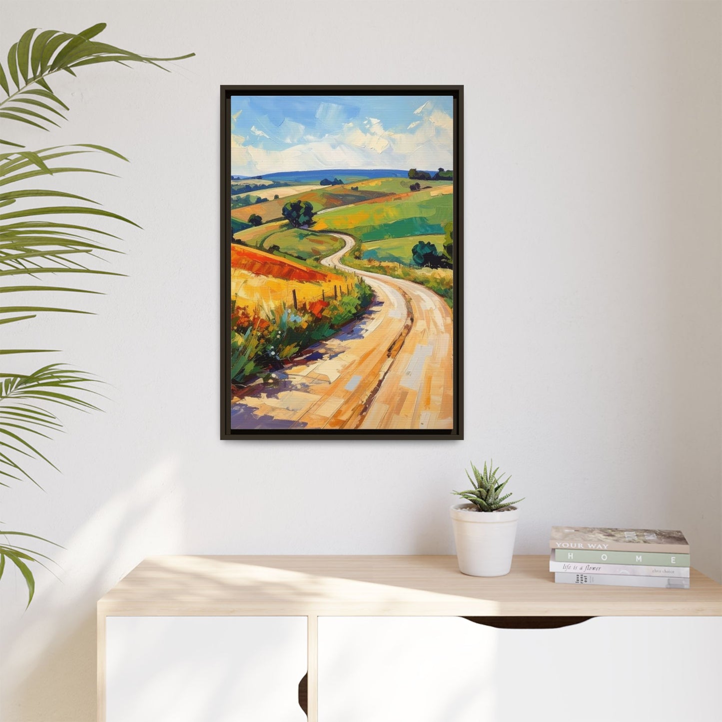 Lazy Country Road #3 - Framed Canvas