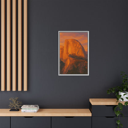 Sunset Over Half Dome - Framed Canvas