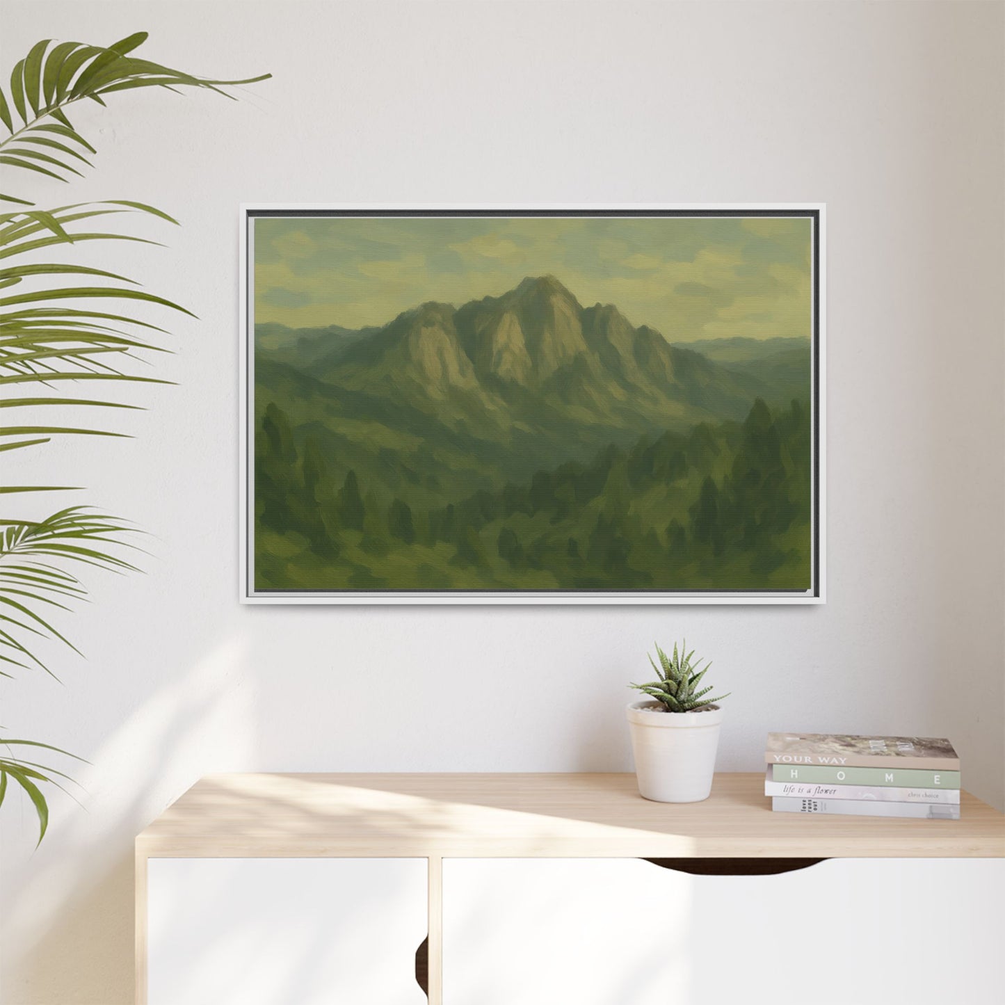 Green Mountains - Framed Canvas