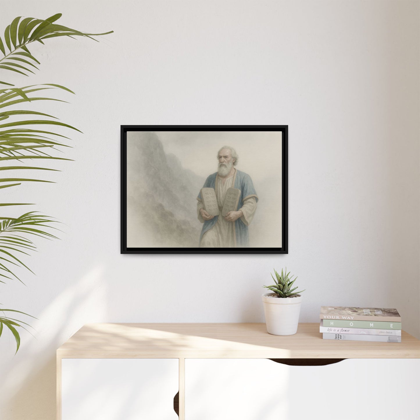 Moses Comes Down from the Mountain - Framed Canvas