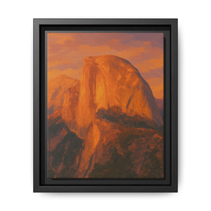 Sunset Over Half Dome - Framed Canvas