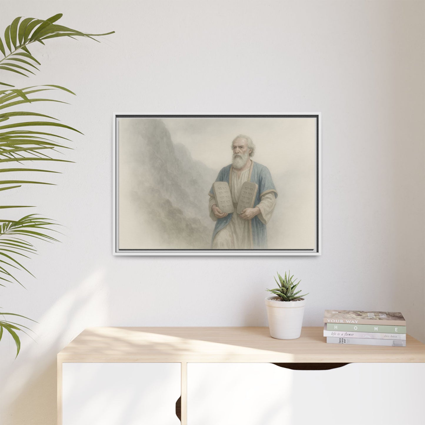 Moses Comes Down from the Mountain - Framed Canvas