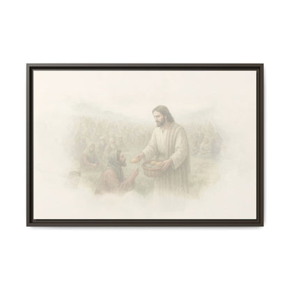 Jesus Feeds The 5,000 - Framed Canvas