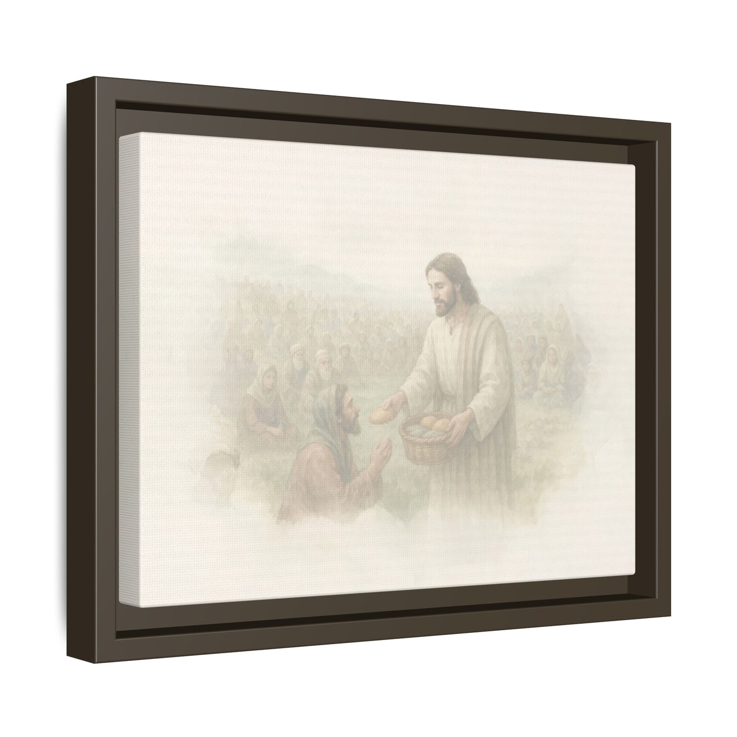 Jesus Feeds The 5,000 - Framed Canvas