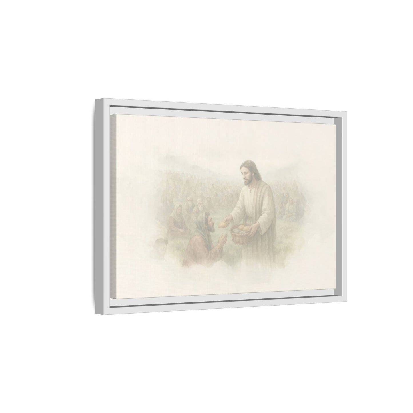 Jesus Feeds The 5,000 - Framed Canvas