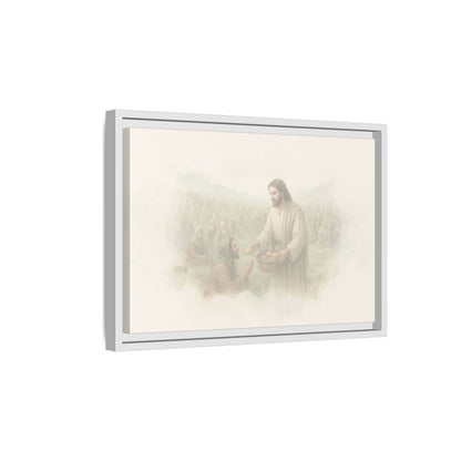 Jesus Feeds The 5,000 - Framed Canvas