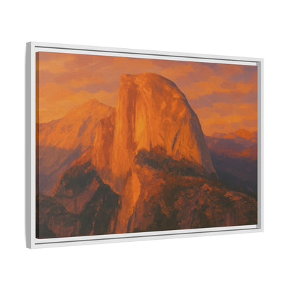 Sunset Over Half Dome - Framed Canvas