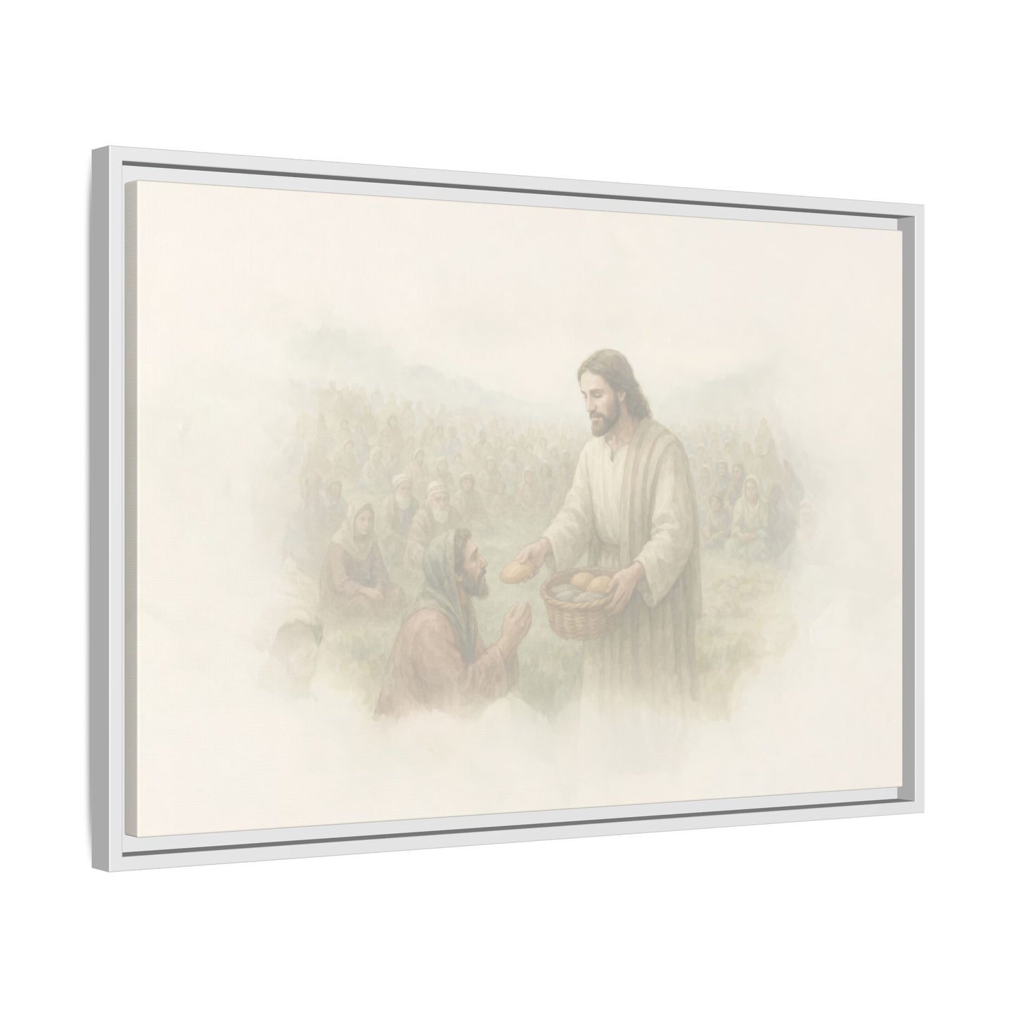 Jesus Feeds The 5,000 - Framed Canvas