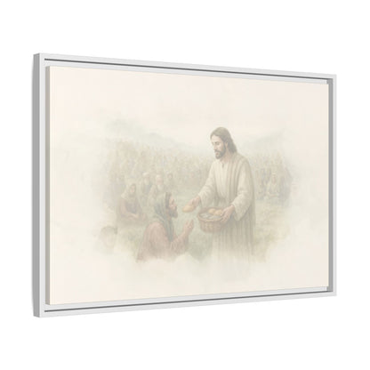 Jesus Feeds The 5,000 - Framed Canvas