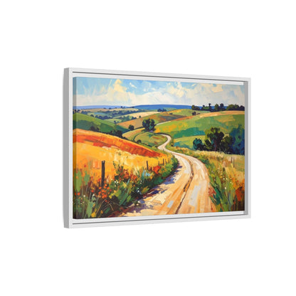 Lazy Country Road #3 - Framed Canvas
