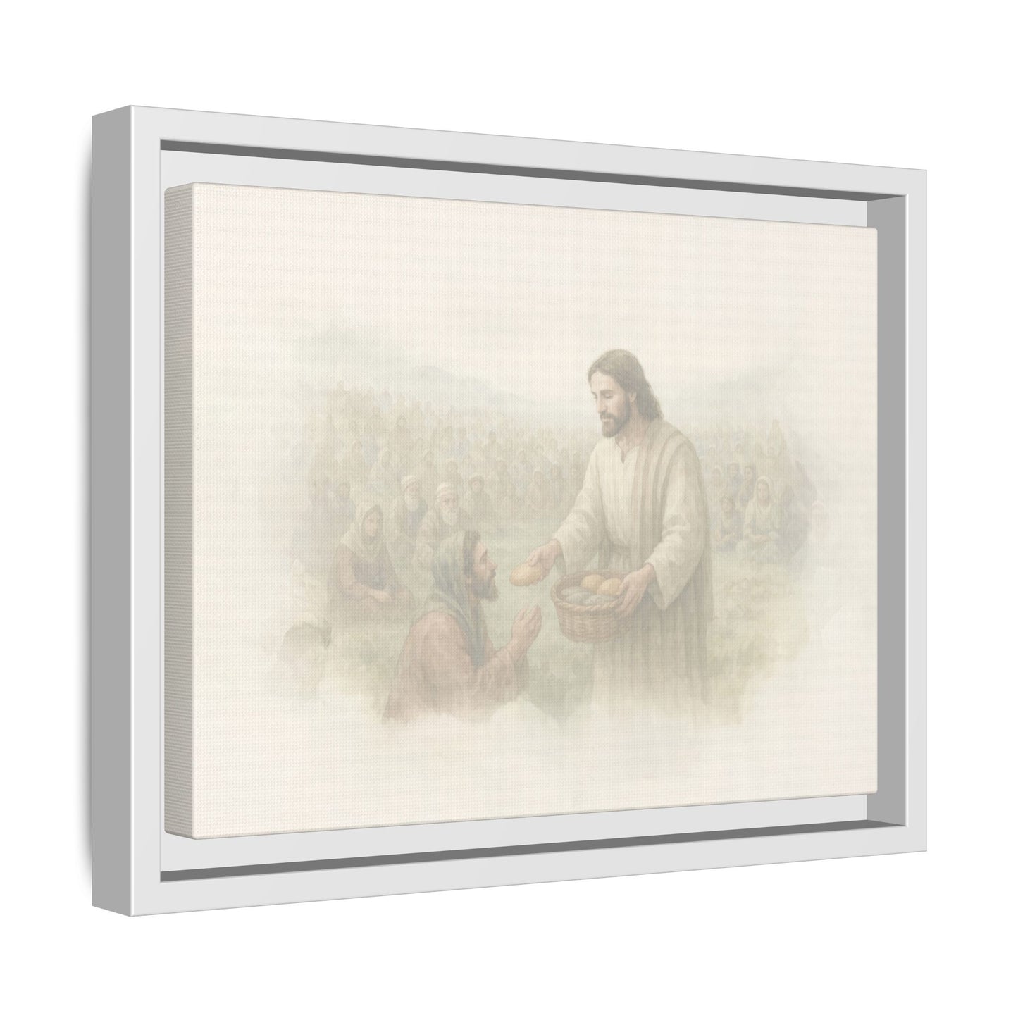 Jesus Feeds The 5,000 - Framed Canvas