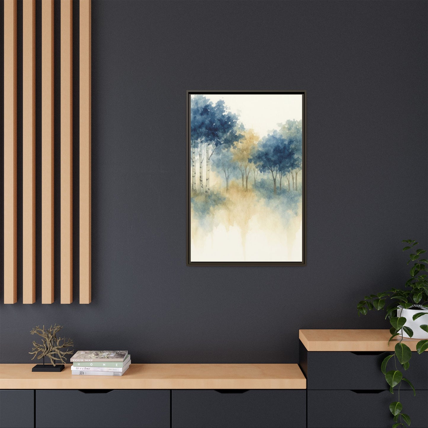 Floating Aspen and Birch Forest - Framed Canvas