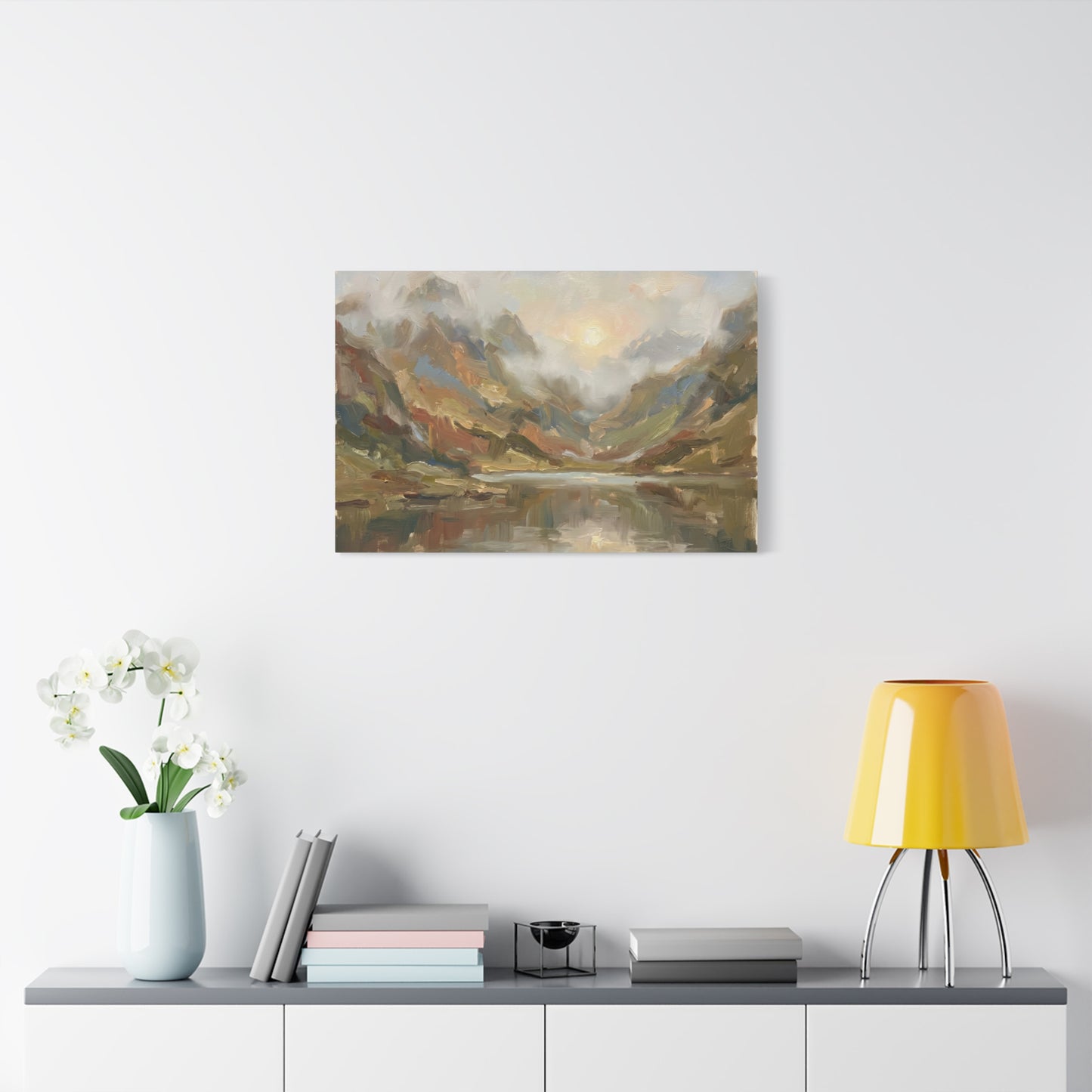 Misty Mountain Lake Canvas