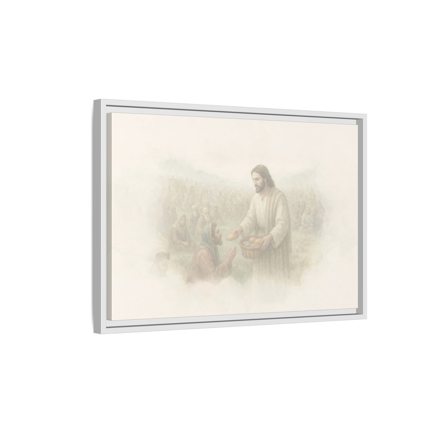 Jesus Feeds The 5,000 - Framed Canvas