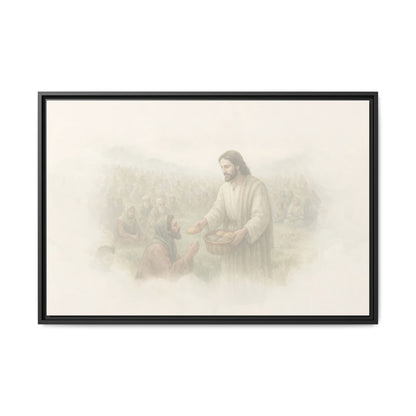 Jesus Feeds The 5,000 - Framed Canvas