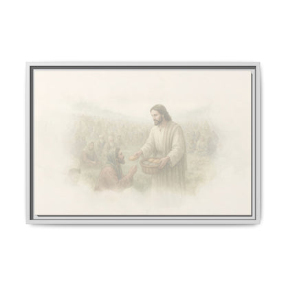 Jesus Feeds The 5,000 - Framed Canvas