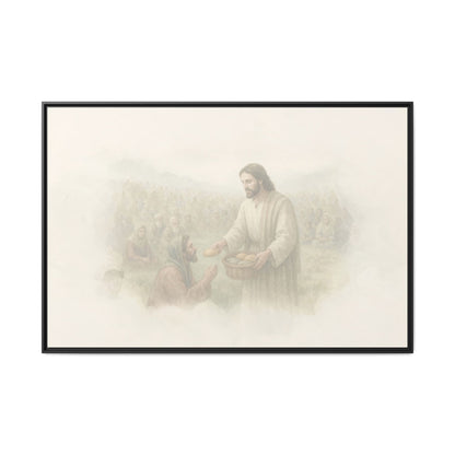 Jesus Feeds The 5,000 - Framed Canvas