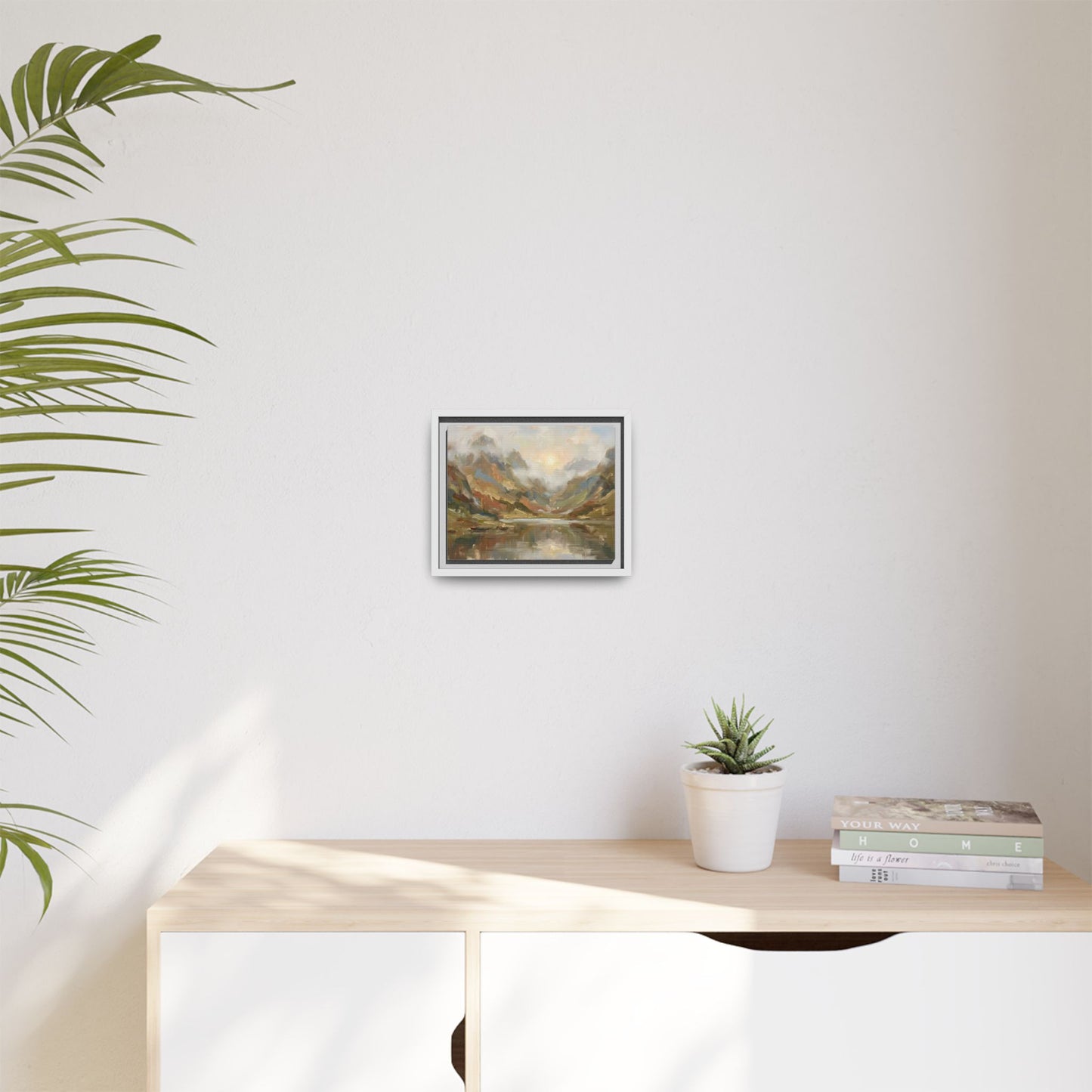 Misty Mountain Lake - Framed Canvas
