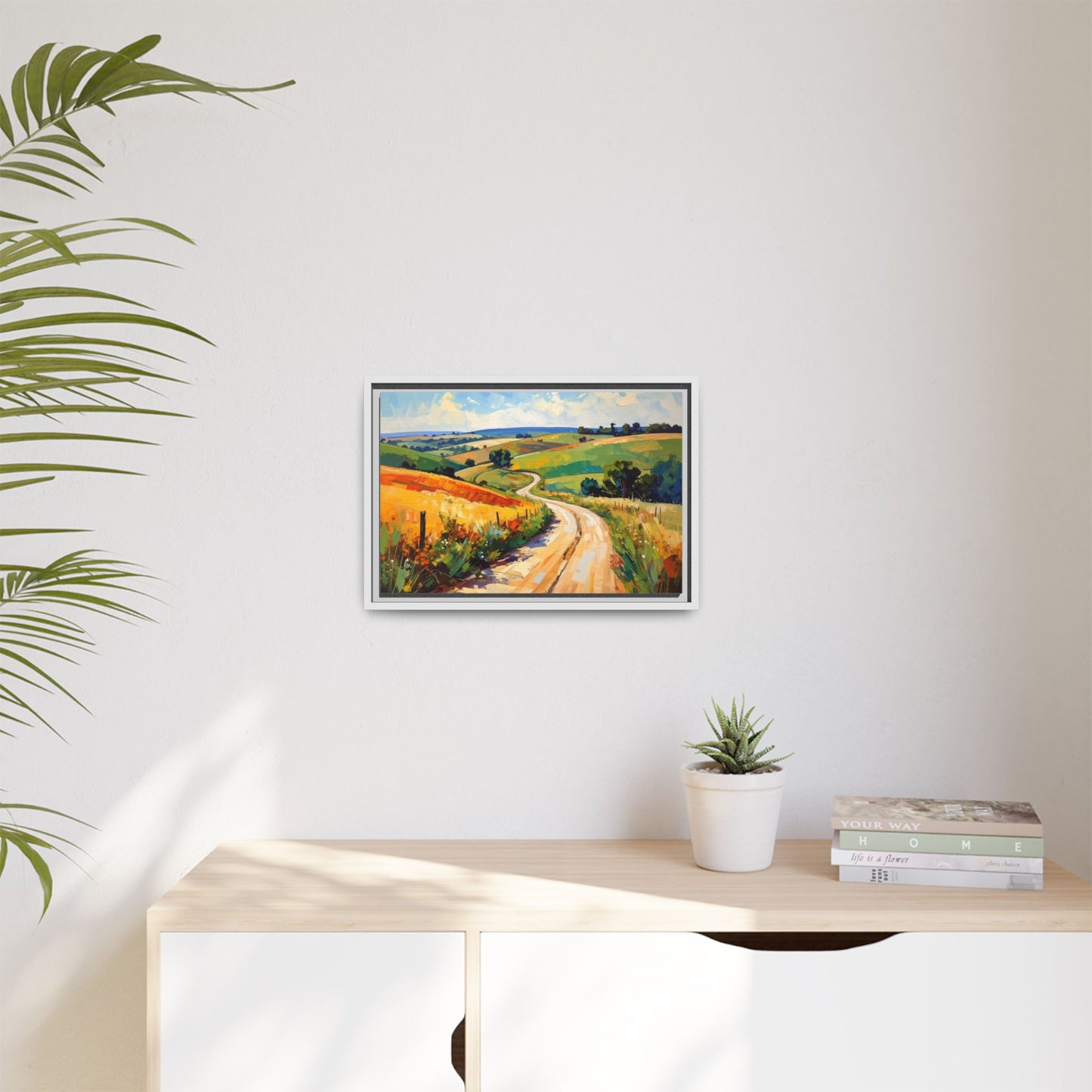 Lazy Country Road #3 - Framed Canvas