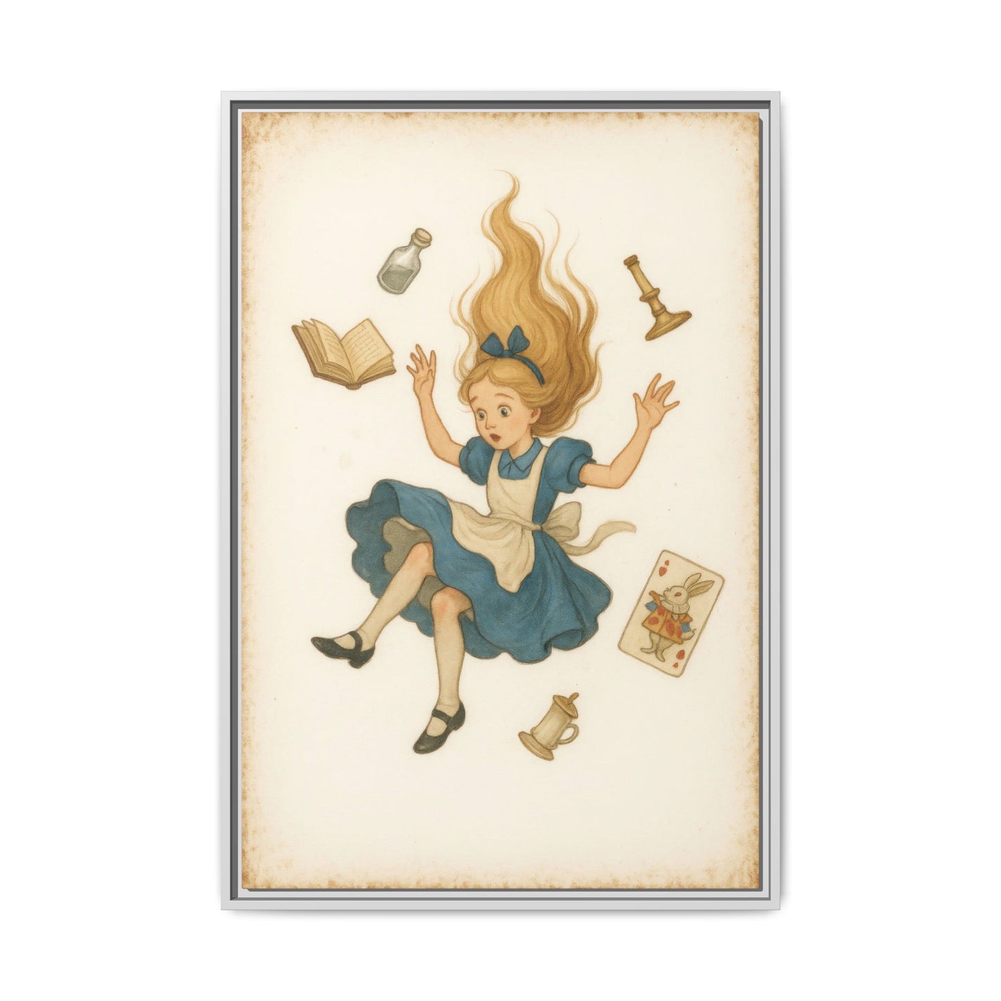 Alice Down the Rabbit Hole - Framed Canvas
